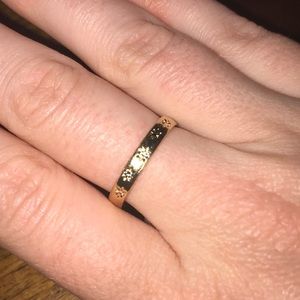 Sz 8 star stamped gold band 14 it gold plated new!